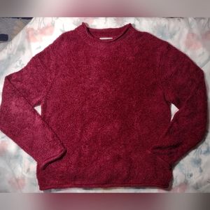 Maroon Fuzzy Croft and Barrow Sweater size medium